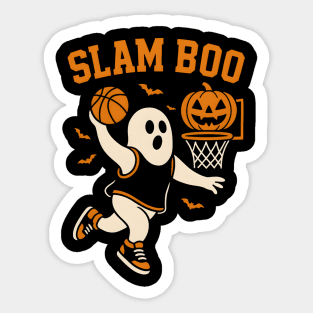 Slam Boo Basketball Ghost Halloween Graphic Sticker